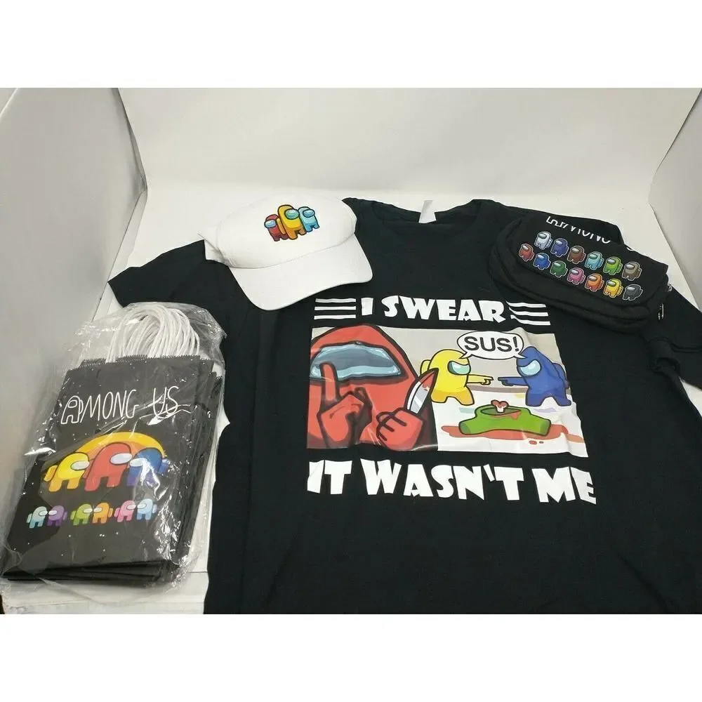Among Us Bundle Shirt Hat Bag Gift Bags set